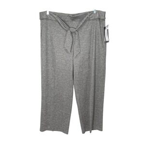 New York Clothing Company NEW Grey Textured Wide Leg Cropped Pants Plus Size 3X